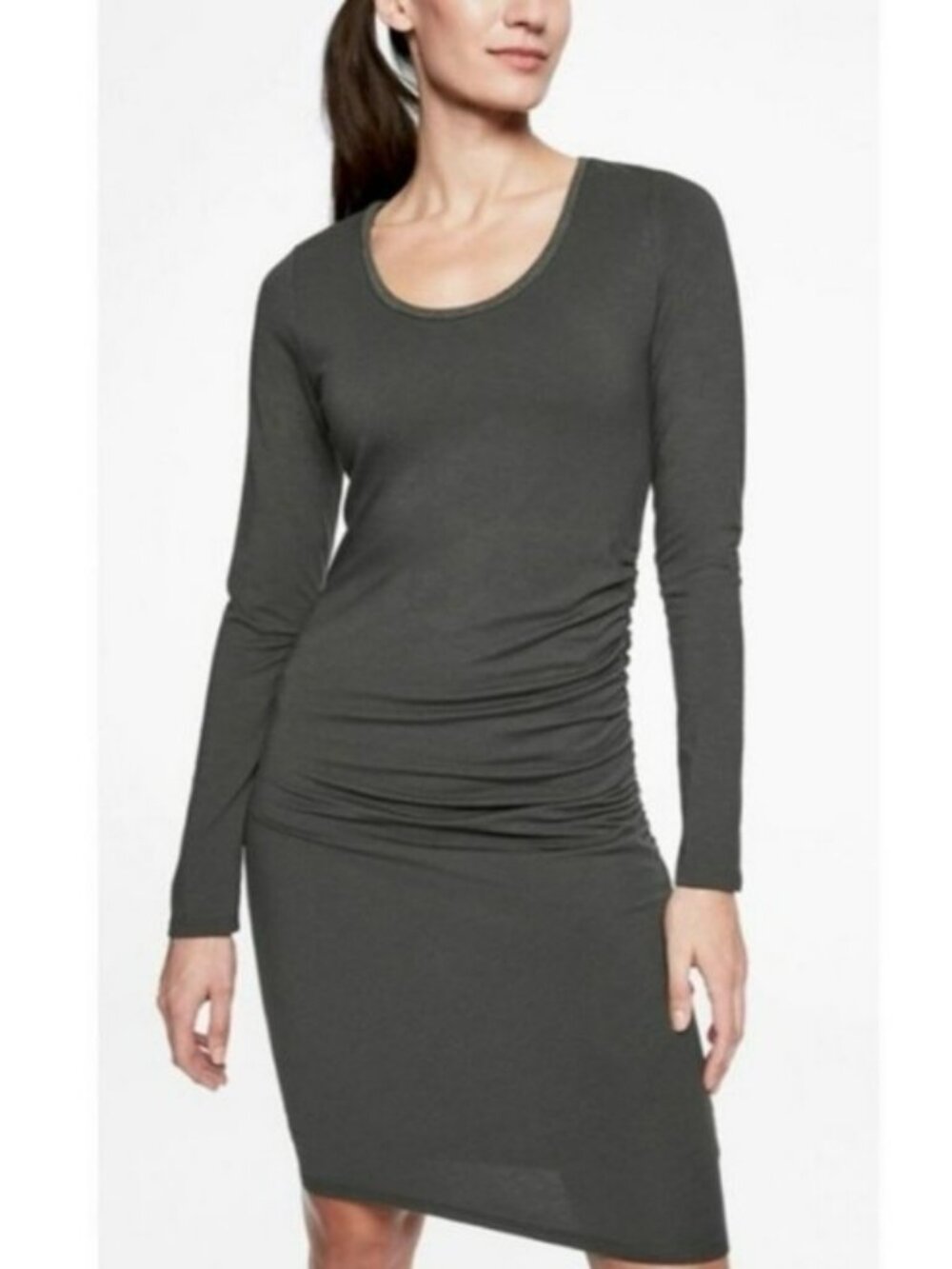 Athleta Gray Carefree Long Sleeve Dress